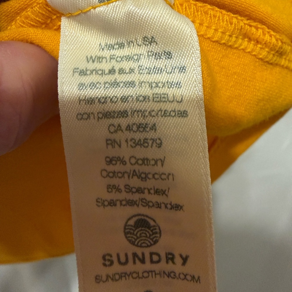 NWT Sundry Women's Asymmetrical Strap Cami Yellow/Orange Size 3 (Large) - Picture 6 of 13